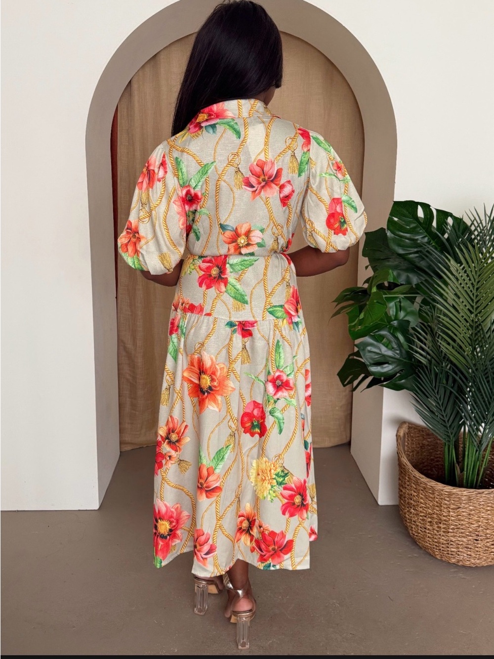 NWT Endless Moon "Tropic Thread" Drop-Waist Midi Dress – - Picture 3 of 8